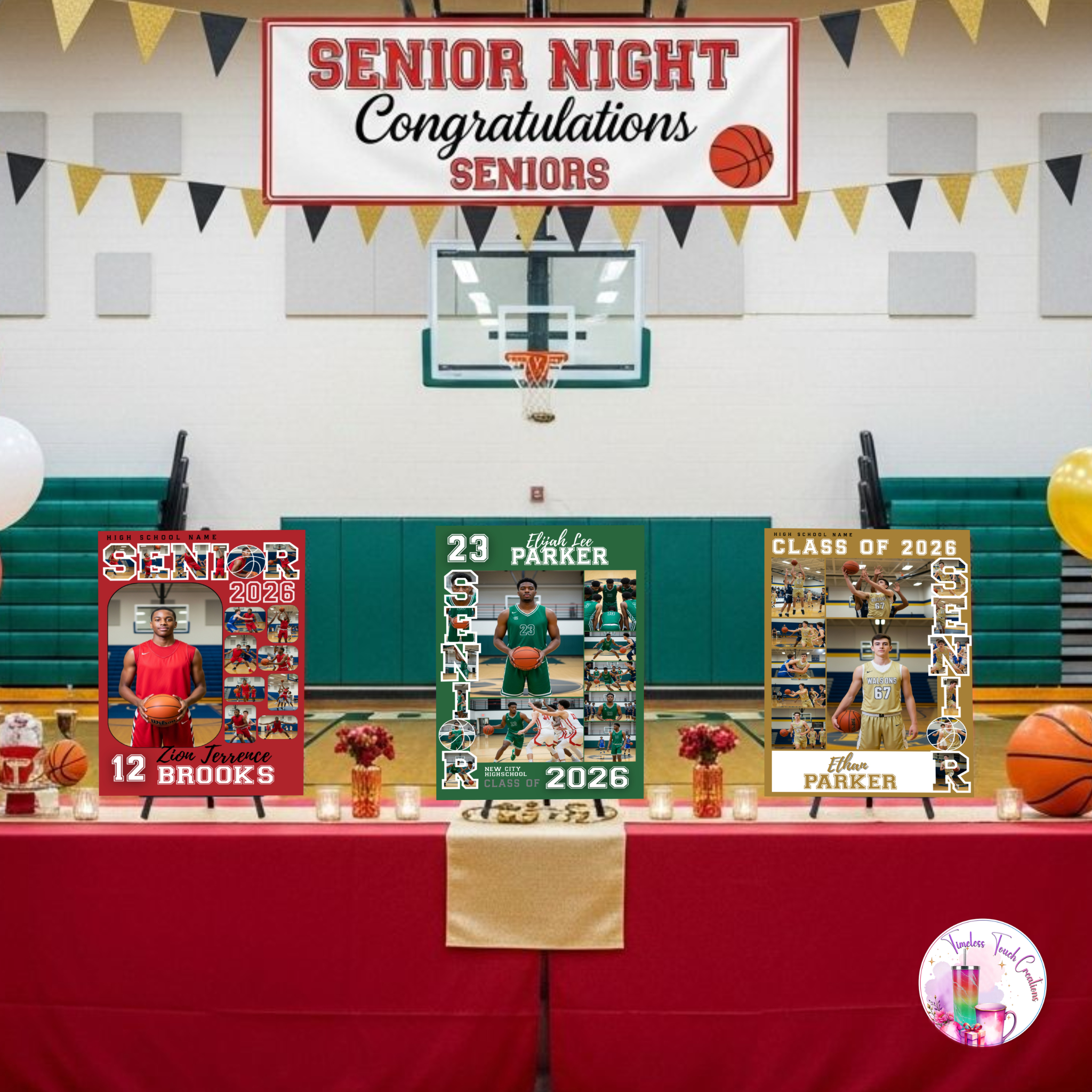 Senior Night Basketball Poster Template - Digital Download Customizable Senior Basketball Poster