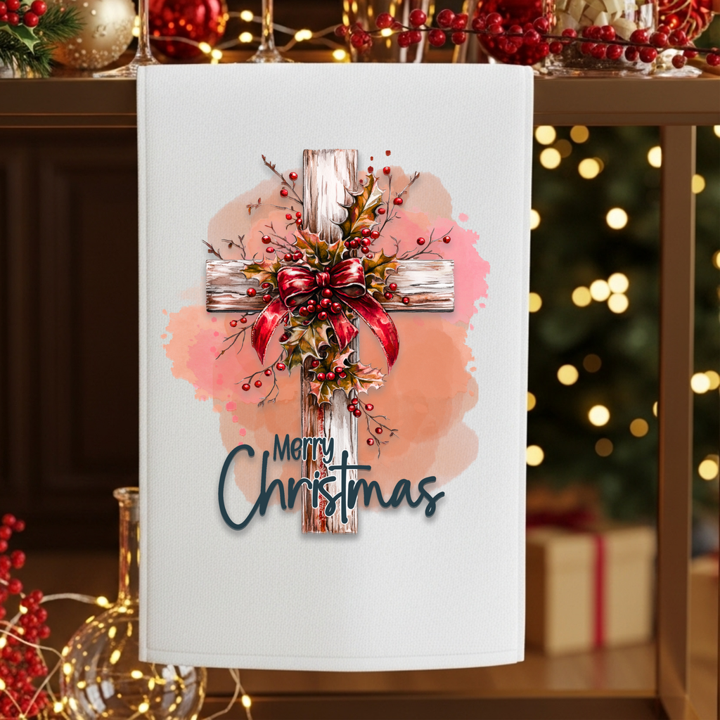 Merry Christmas Cross Holiday Collection Kitchen and Home Decor Gift Set