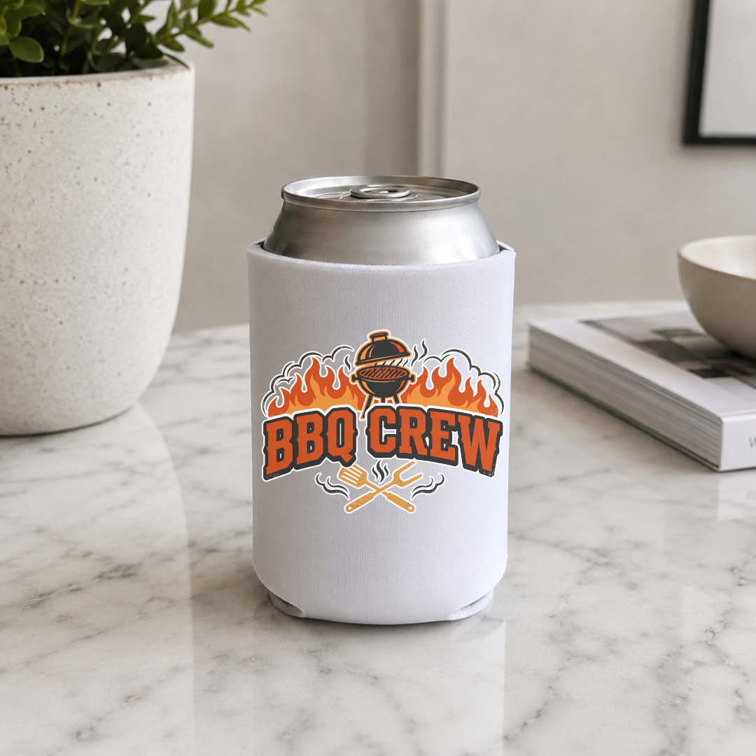 BBQ Crew Koozie | Custom Can Cooler for the Ultimate Grill Master