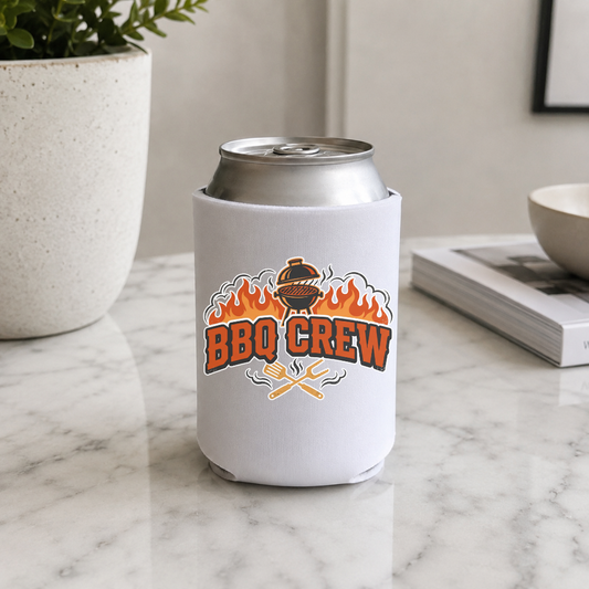 BBQ Crew Koozie | Custom Can Cooler for the Ultimate Grill Master