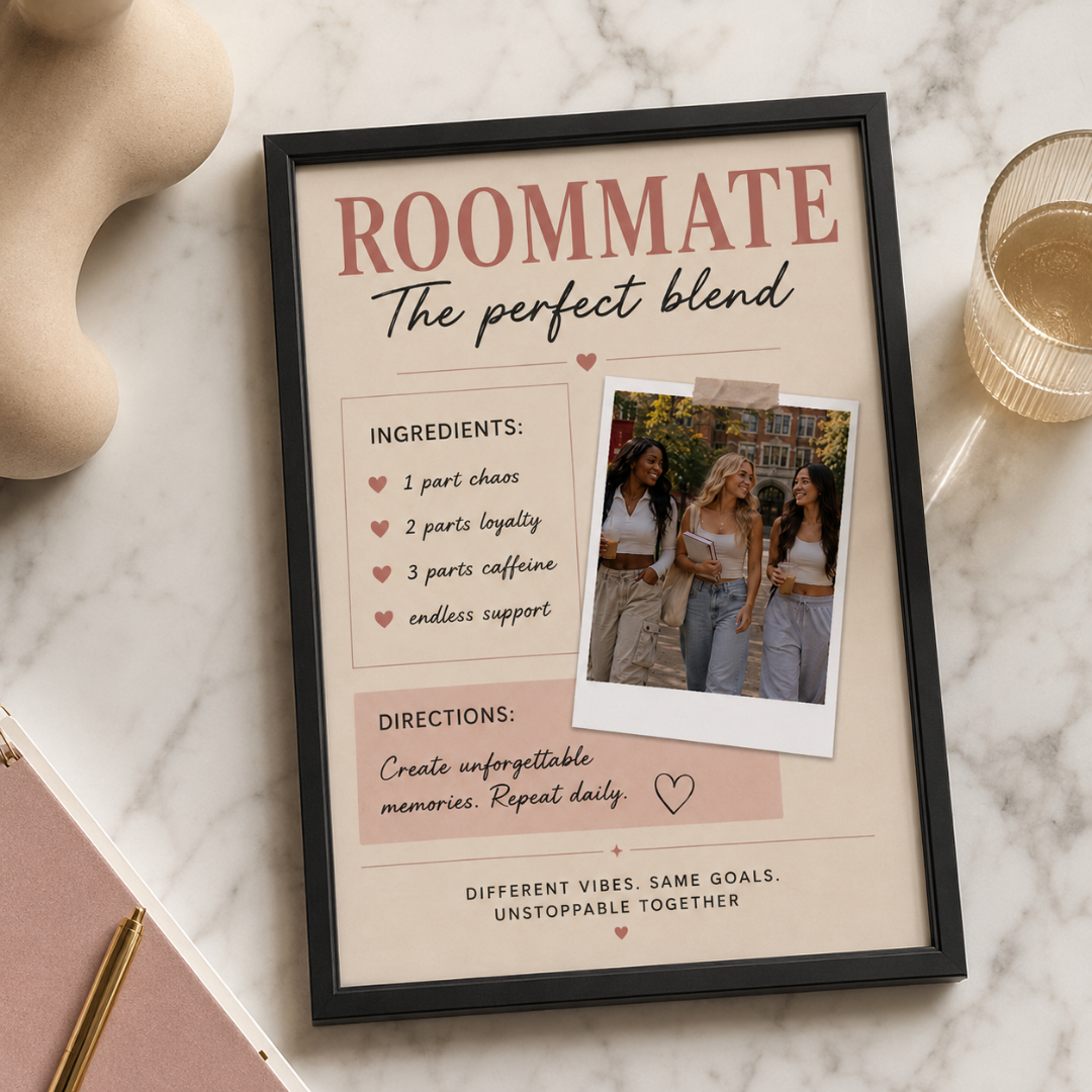Roommate The Perfect Blend | Personalized Photo Wall Art Digital Template