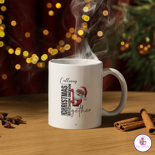 Personalized Christmas Santa Mug | Custom Holiday Mug with Santa Design for Family