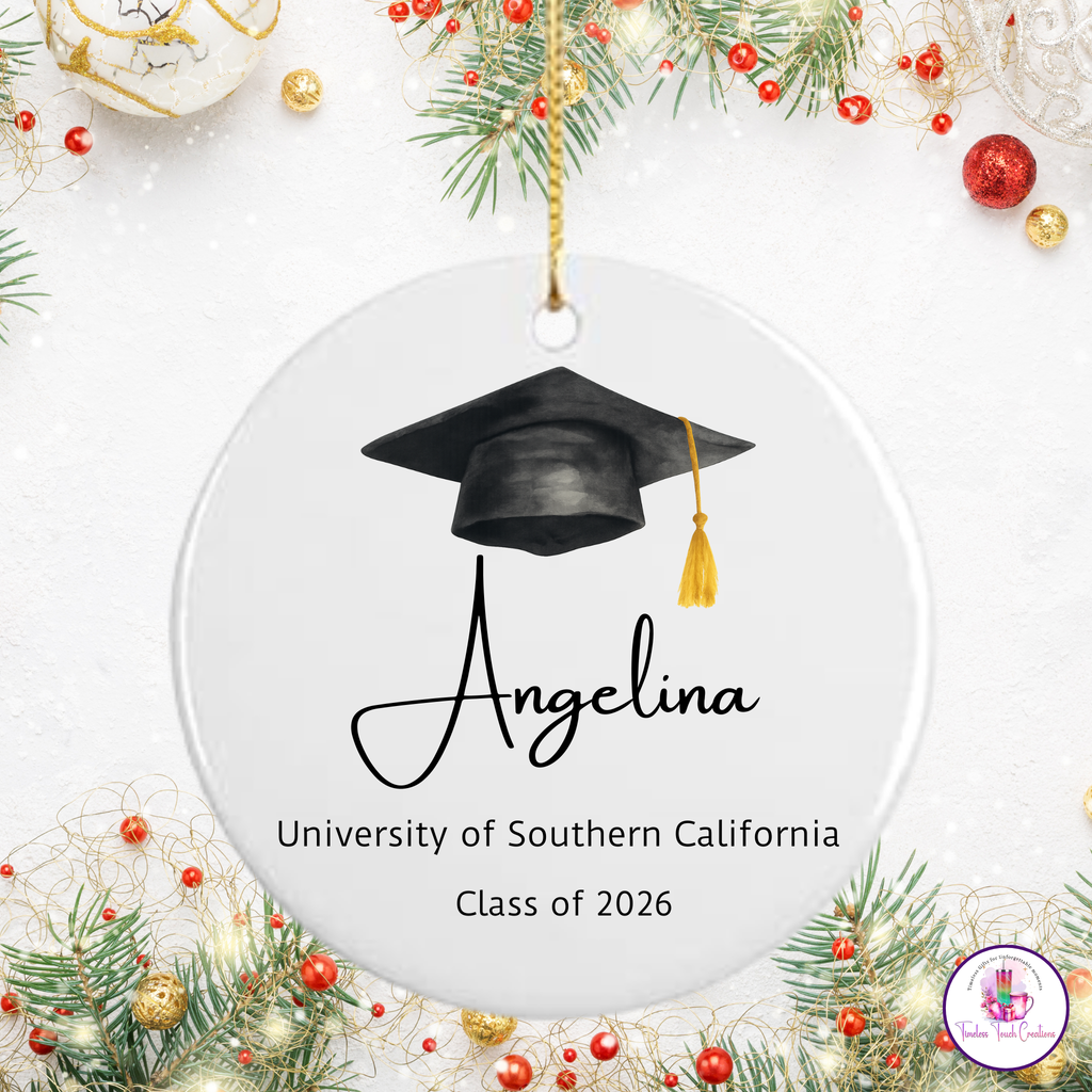 Personalized Christmas Ornament, Graduation Senior 2026 Keepsake Gift for High School & College Seniors