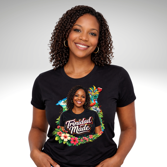 Custom Trinidad Portrait T-Shirt & Sweatshirt | Personalized Caribbean Heritage Apparel