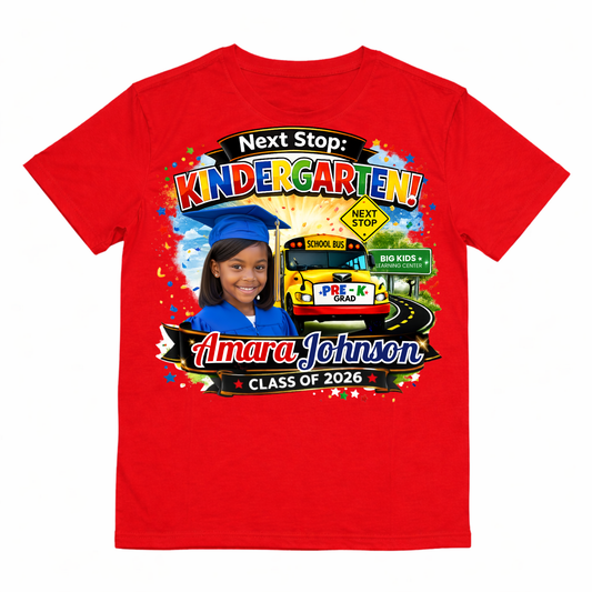 Personalized Pre-K Graduation Shirt - Next Stop Kindergarten