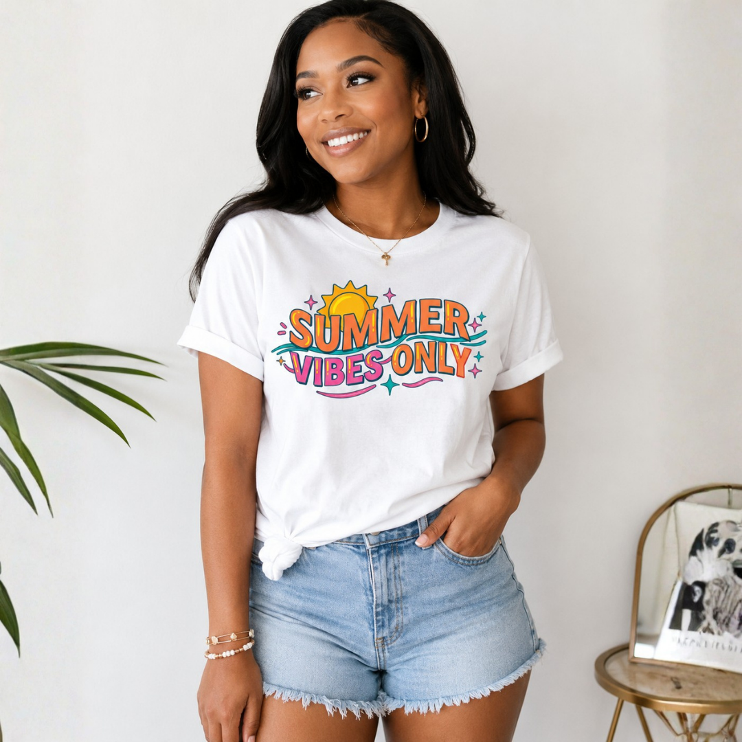 Summer Vibes Only Graphic Tee | Retro Sun Unisex Shirt