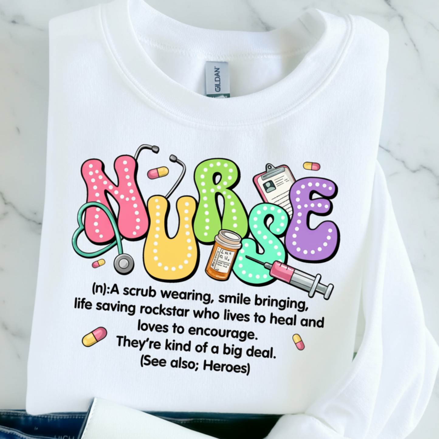 Nurse Definition Graphic Sweatshirt | Gildan Unisex