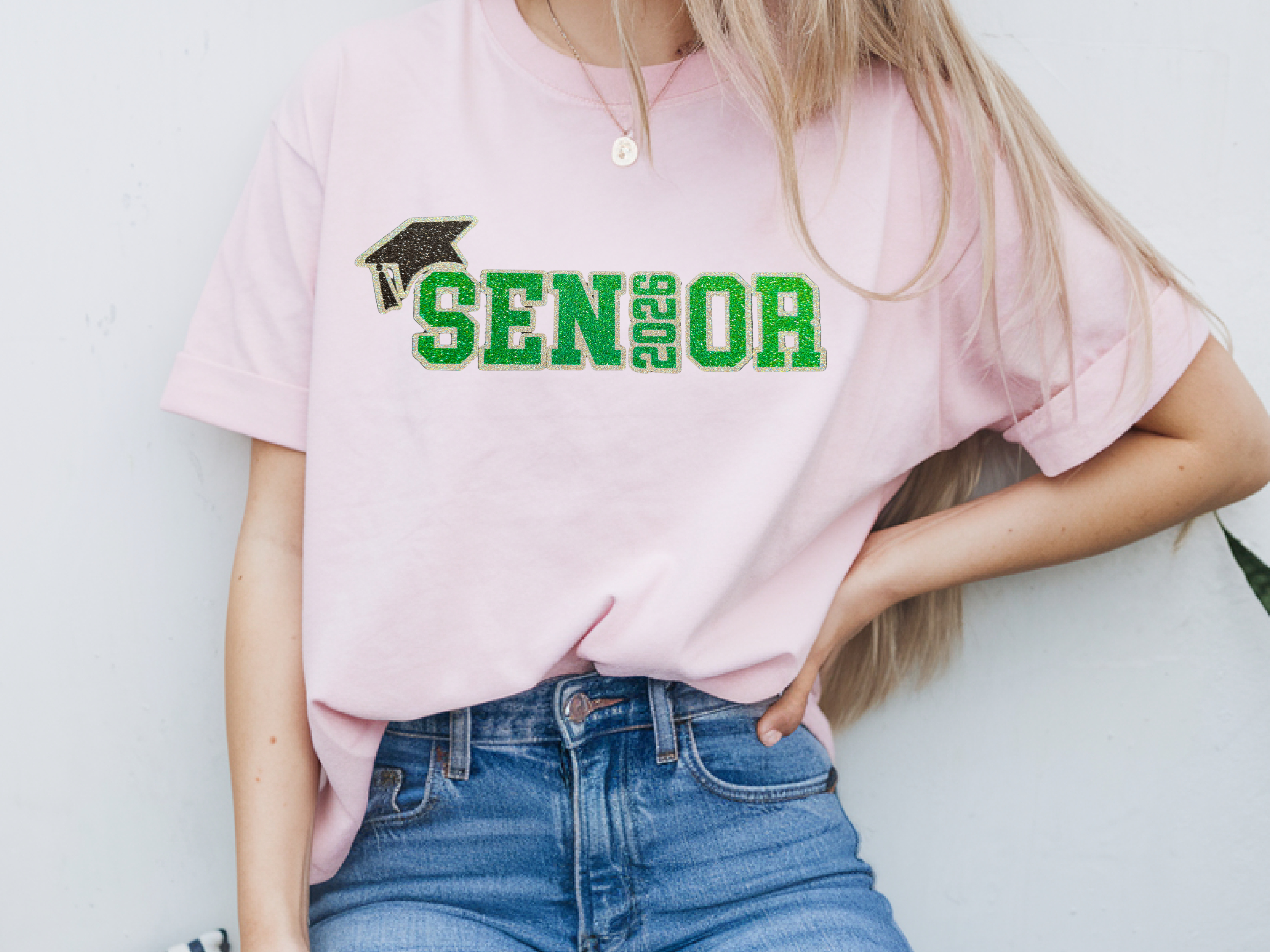 2026 Senior Glitter Graduation Shirt – School Spirit Tee