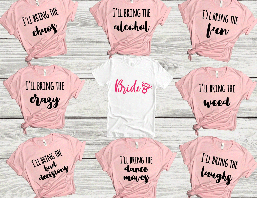 Custom Bride & Bridesmaid Bachelorette Shirts
