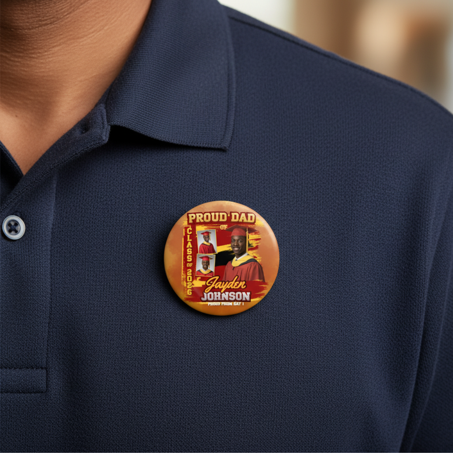 Graduation Buttons Personalized | Custom Senior Set of 6