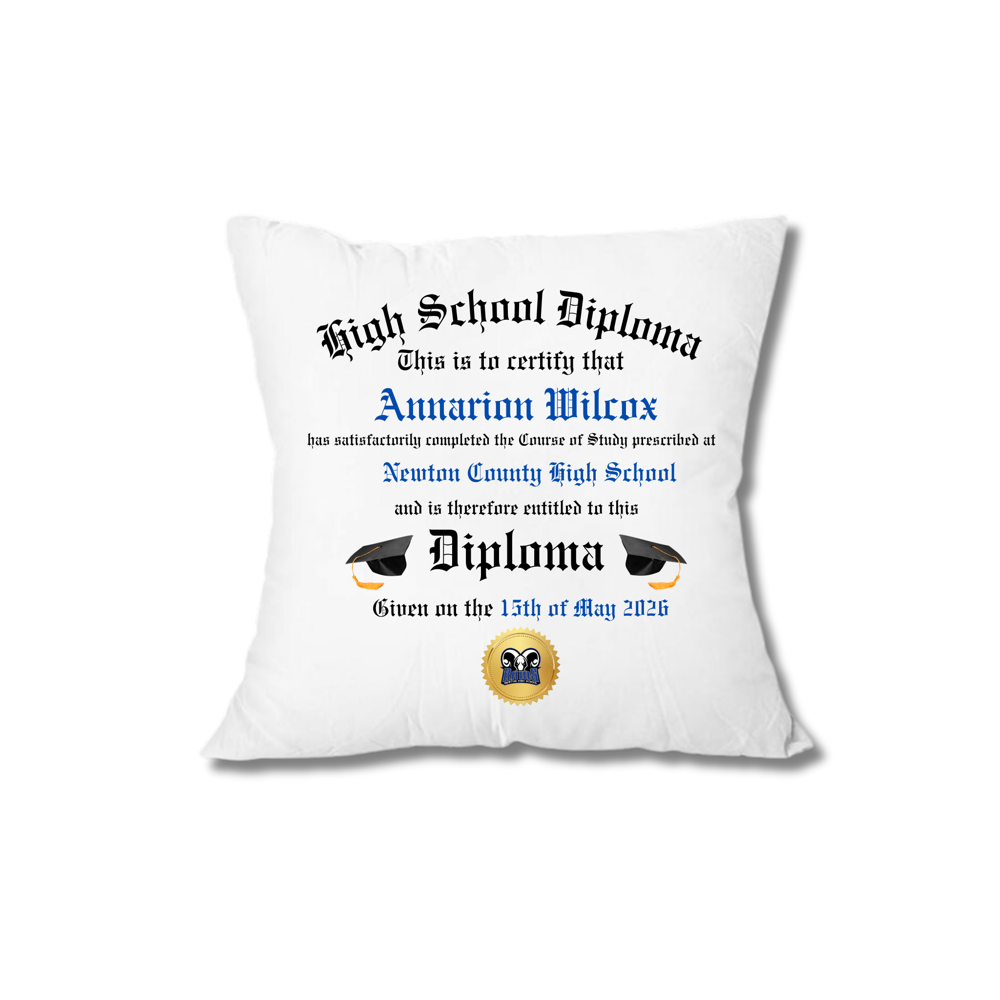 Graduation Pillow Case | Personalized Grad Gift and Keepsake Decor