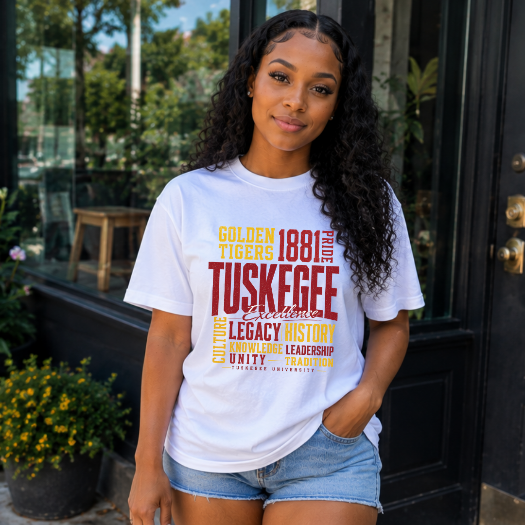 Tuskegee Golden Tigers 1881 Word Art Shirt | HBCU Pride Unisex Graphic Tee