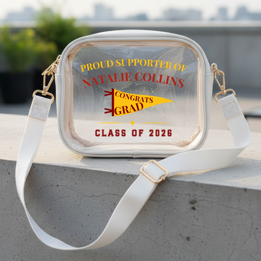 Personalized Graduation Clear Bags - Custom Name Grad Bags