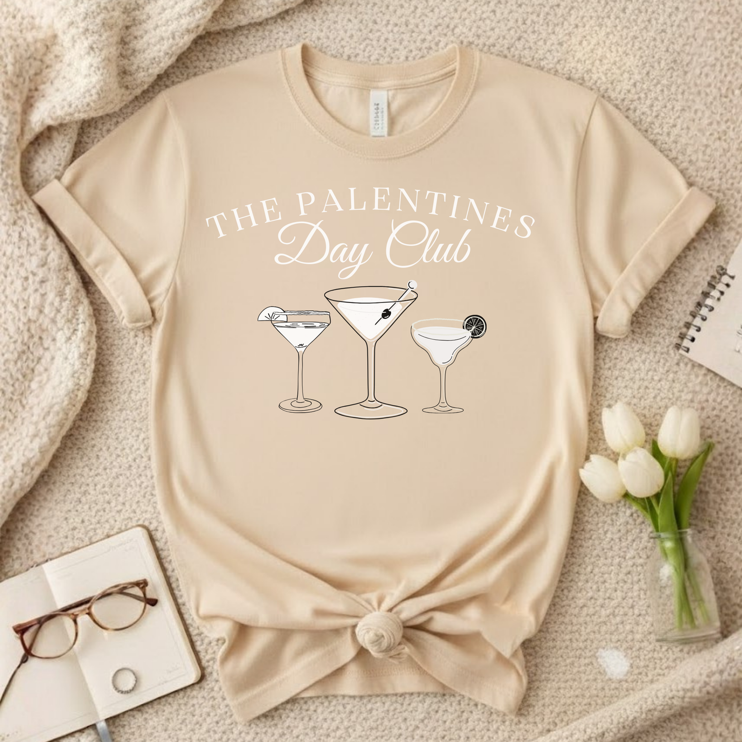 Palentines Day Club Cocktails Shirt - Custom Galentine's Day Apparel for Besties