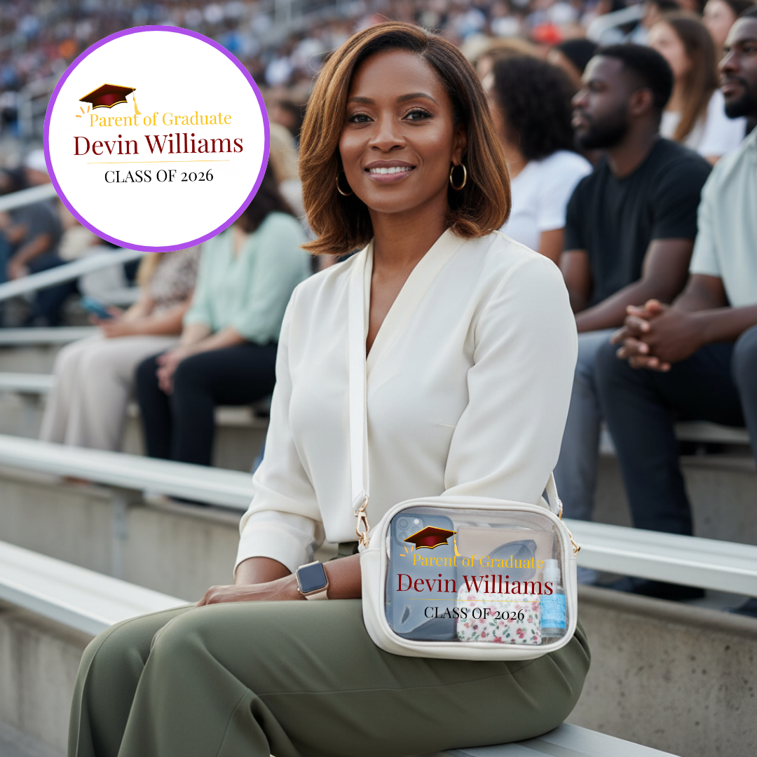 Personalized Graduation Clear Bags - Custom Name Grad Bags