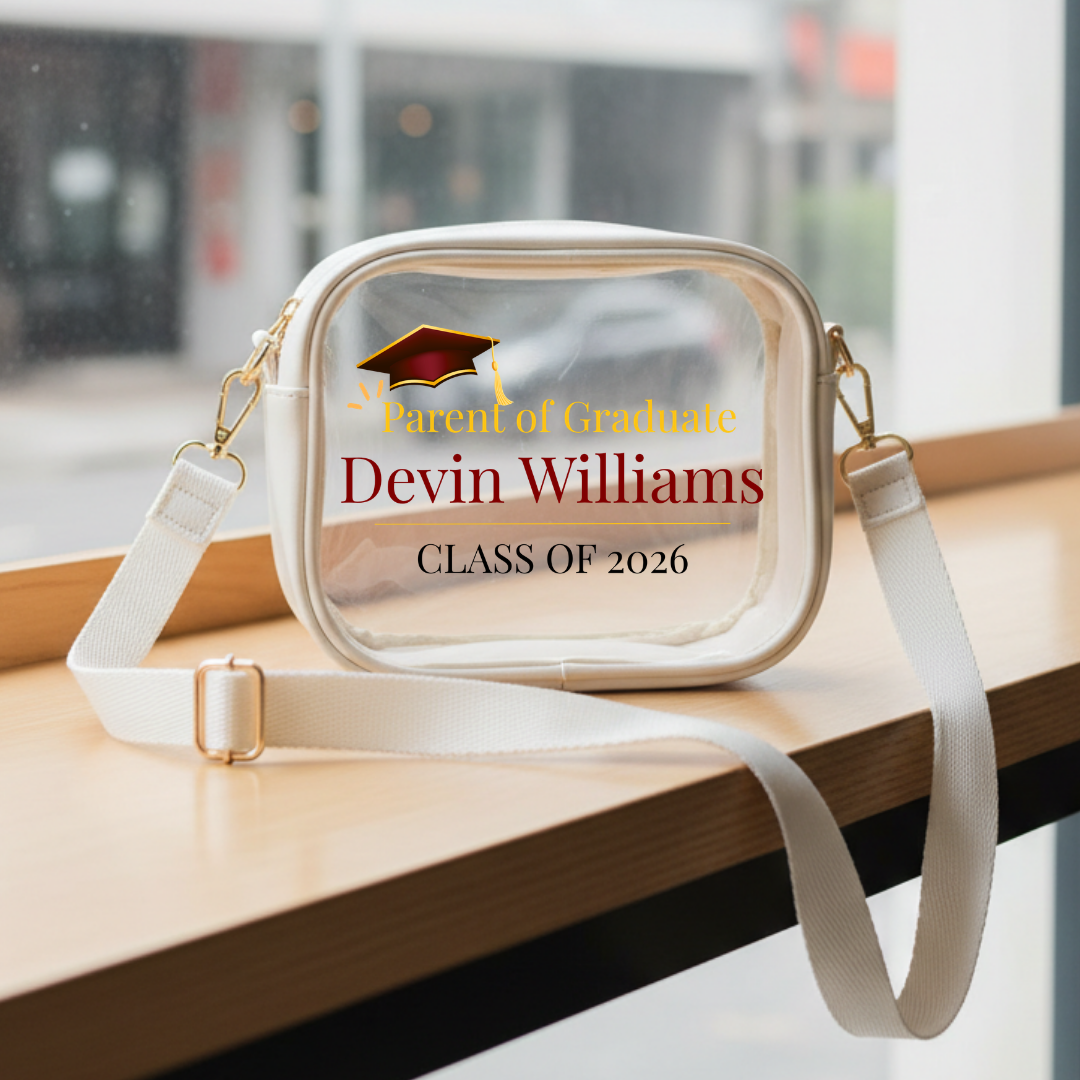 Personalized Graduation Clear Bags - Custom Name Grad Bags