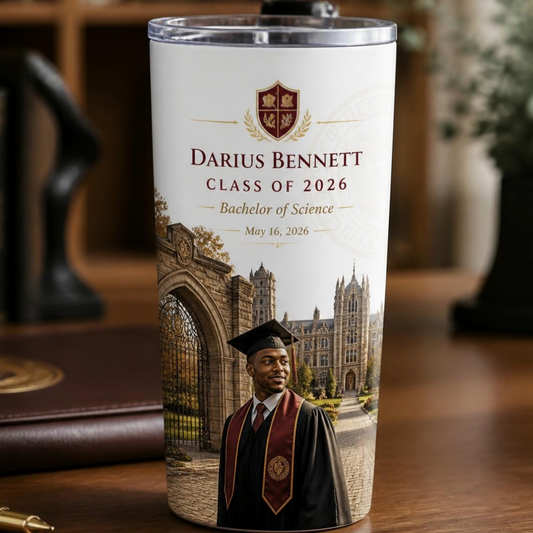 Custom 20 oz Graduation Tumbler | Personalized Gift and Keepsake