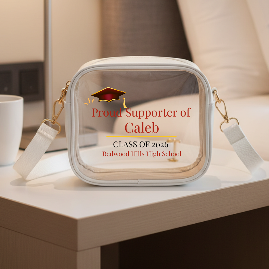 Personalized Graduation Clear Bags - Custom Name Grad Bags