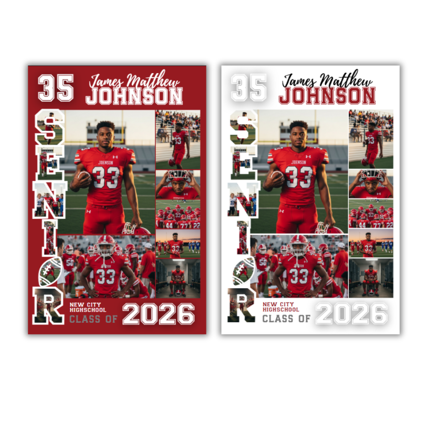 Personalized Football Senior Night Poster Custom Printed and Designed For You to Celebrate Your Senior Athlete