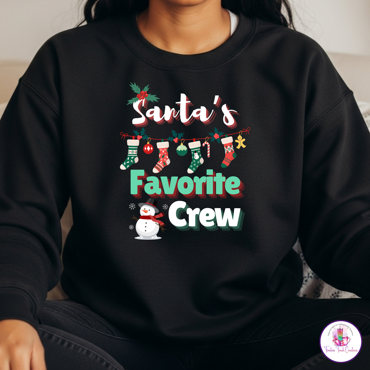 Family Christmas Shirt Santa's Favorite Crew Matching Holiday Outfit