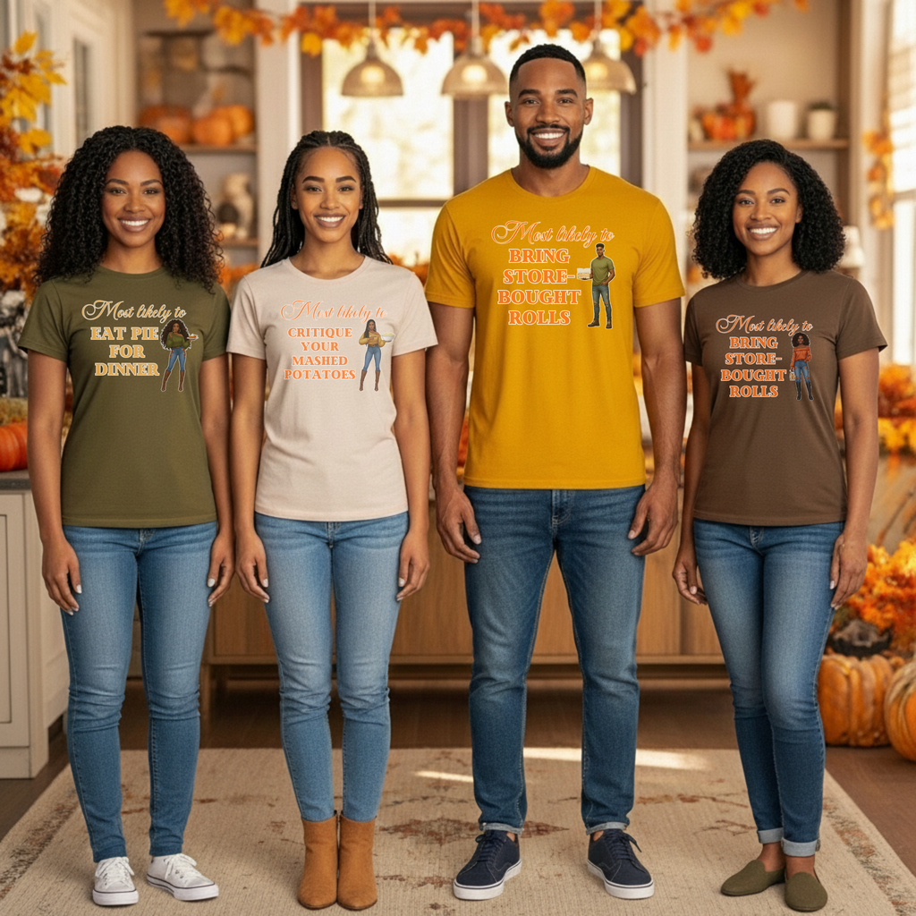 Funny Thanksgiving Shirt | Most Likely To Collection for Family and Friendsgiving | Gildan Softstyle Tee