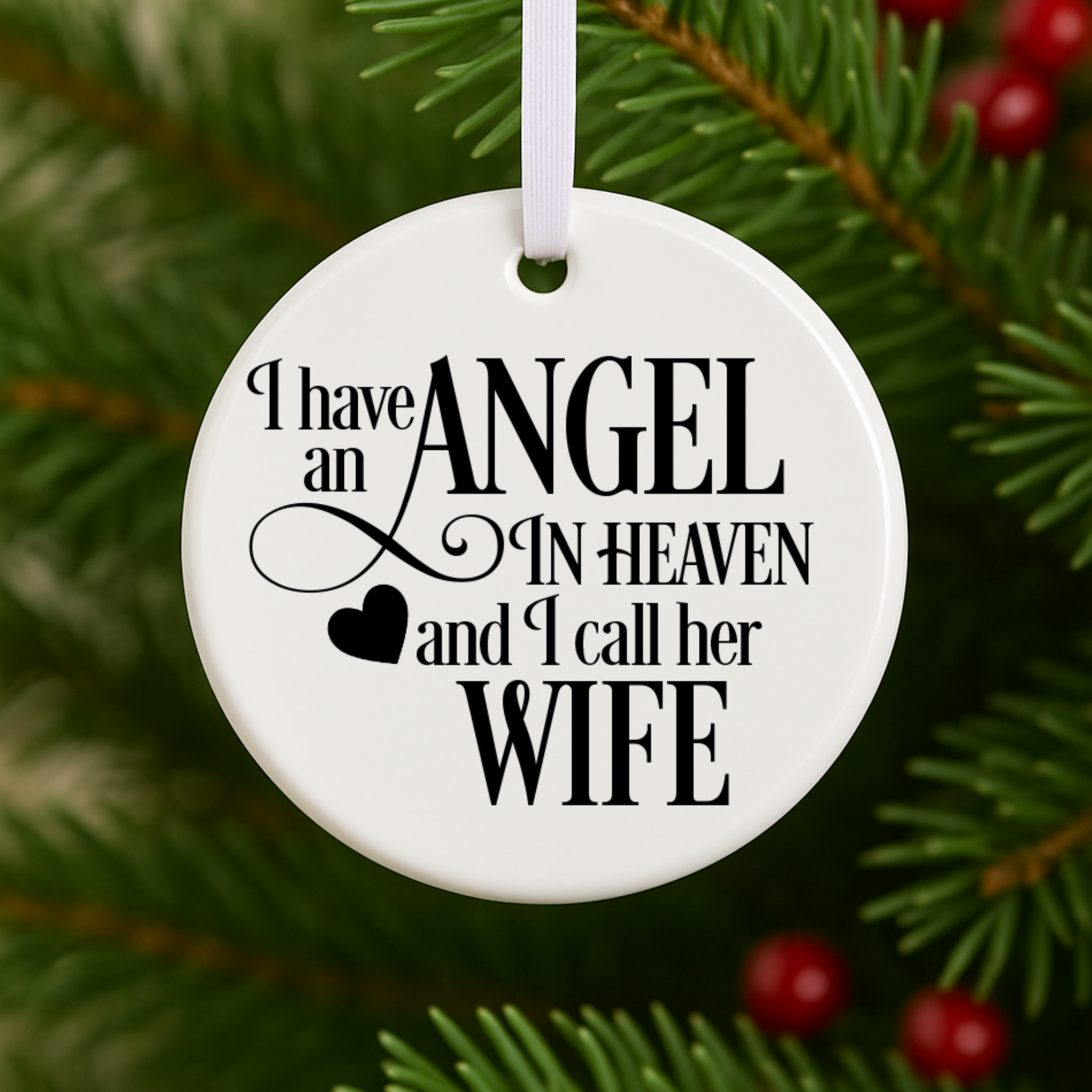 Personalized Memorial Christmas Ornament | “I Have an Angel in Heaven” Keepsake for Loved One or Family Member | Custom Name & Dates Remembrance Gift