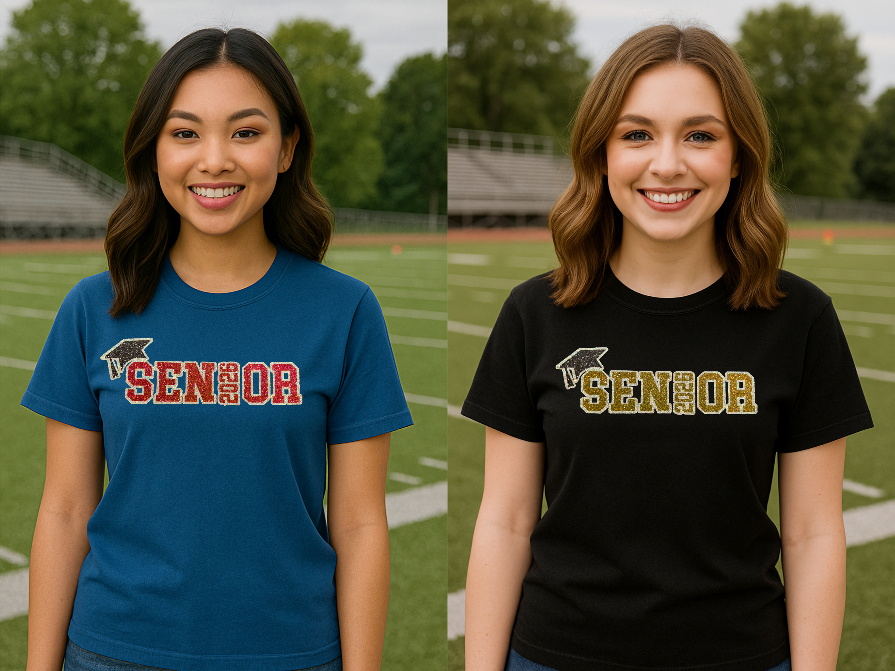 2026 Senior Glitter Graduation Shirt – School Spirit Tee