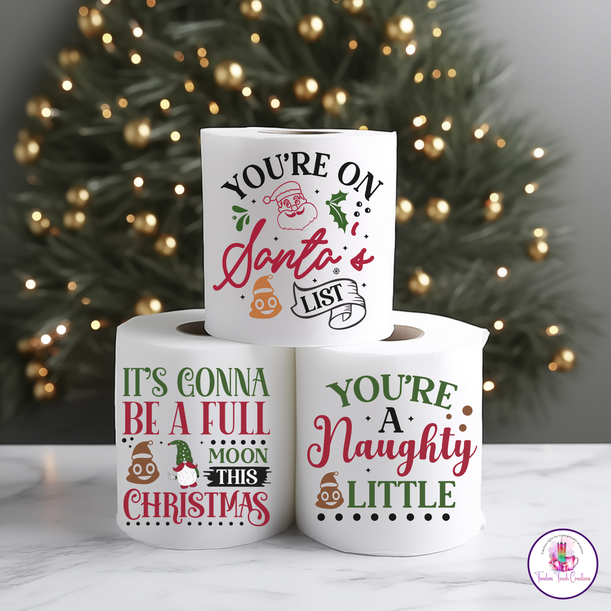 Funny Christmas Toilet Paper Gift | Holiday Gag Gift for White Elephant Parties