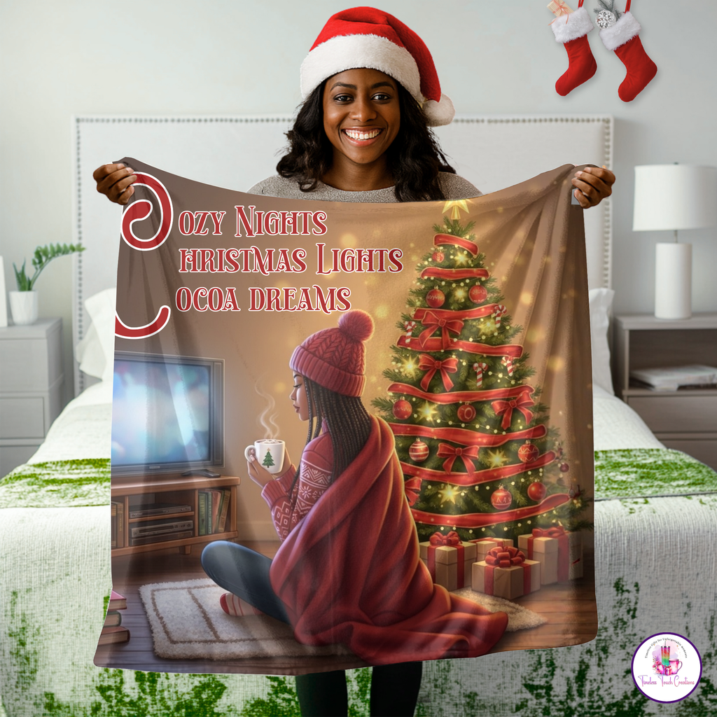 Christmas Blanket, Cozy Fleece Throw for Warm Holiday Nights