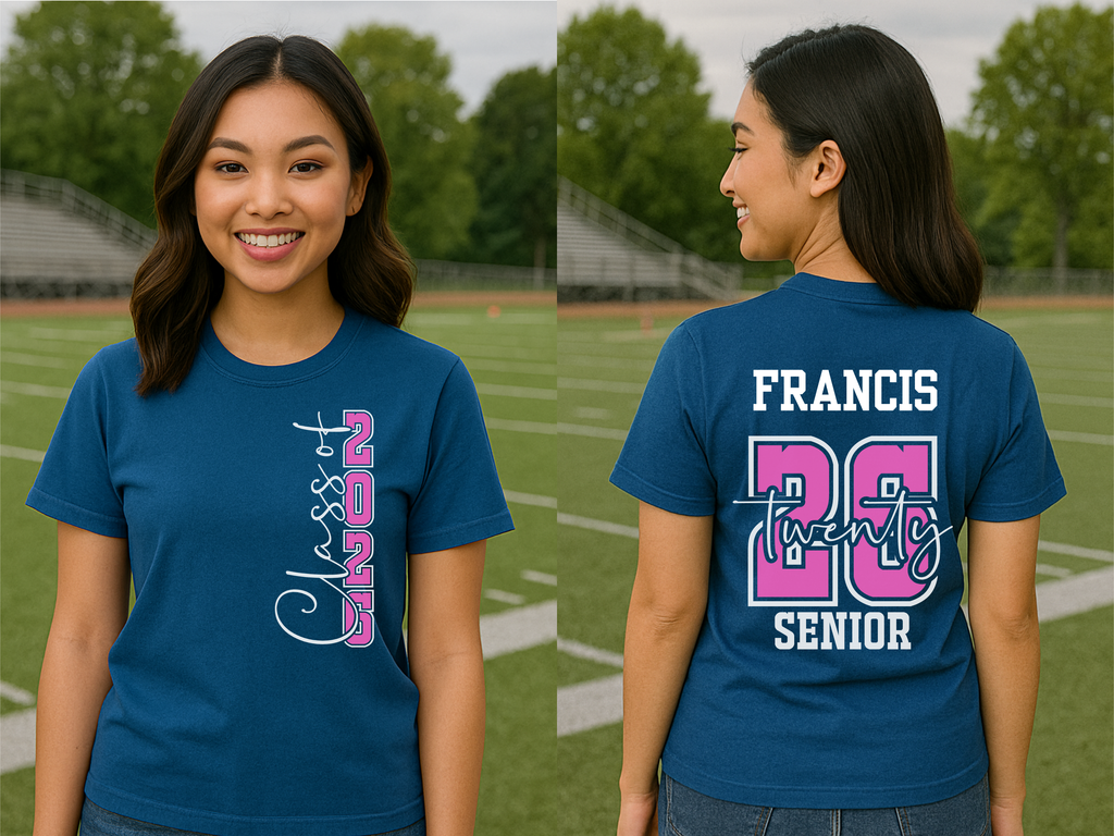 Personalized Class of 2026 Senior Shirt, Custom Name Graduation T-Shirt, Hoodie or Crewneck Sweatshirt, Senior Gift for Her, School Spirit Wear