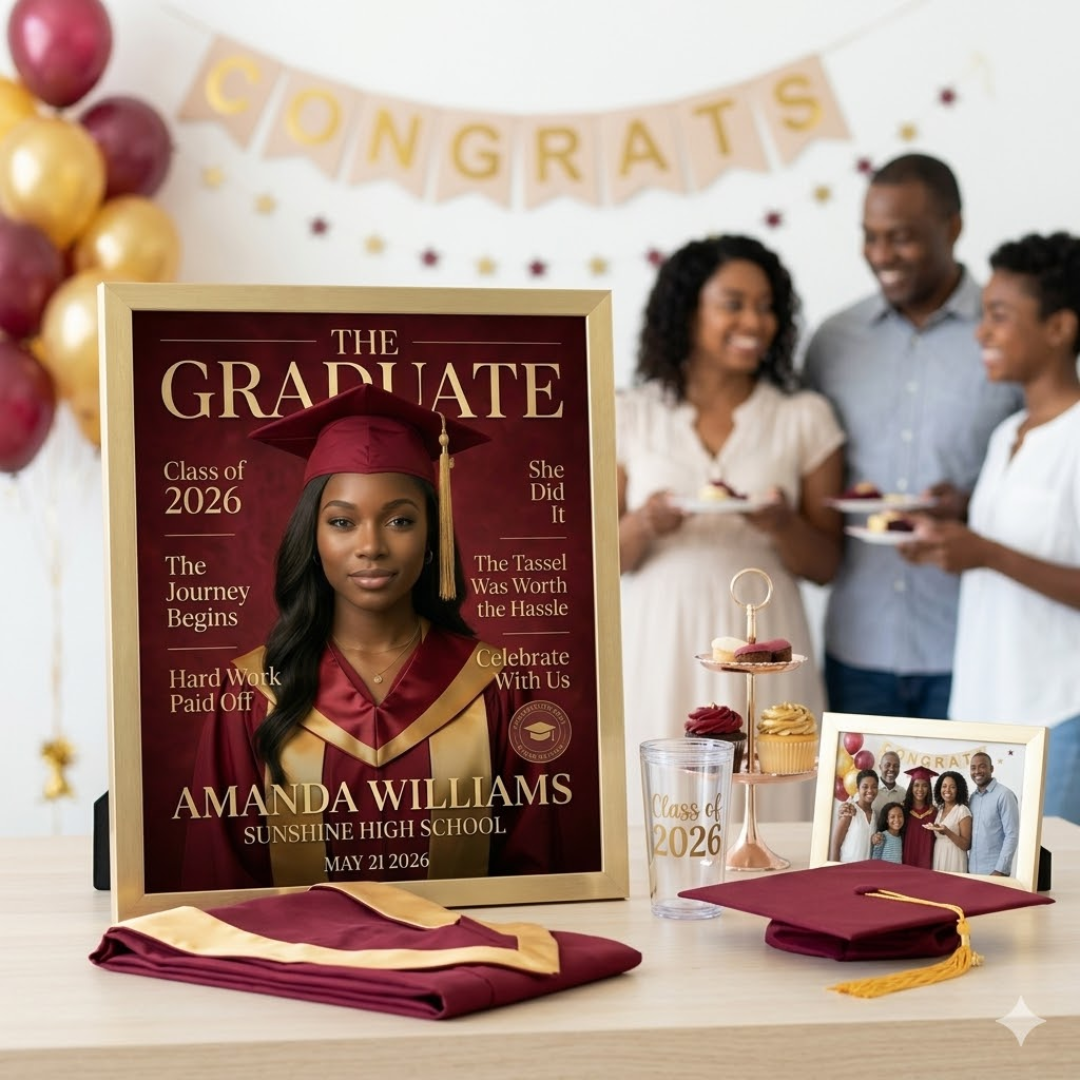Magazine Style Graduation Invitation: Graduate Spotlight