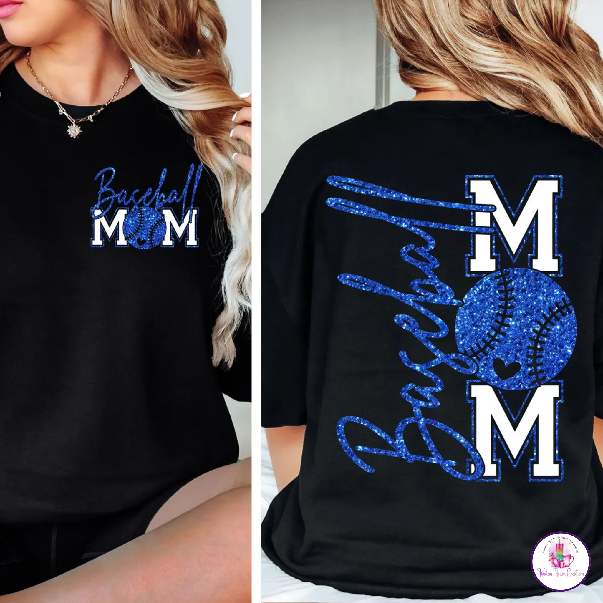 Glitter Baseball Mom Shirt and Sweatshirt Gildan Softball and Baseball Mom Gift