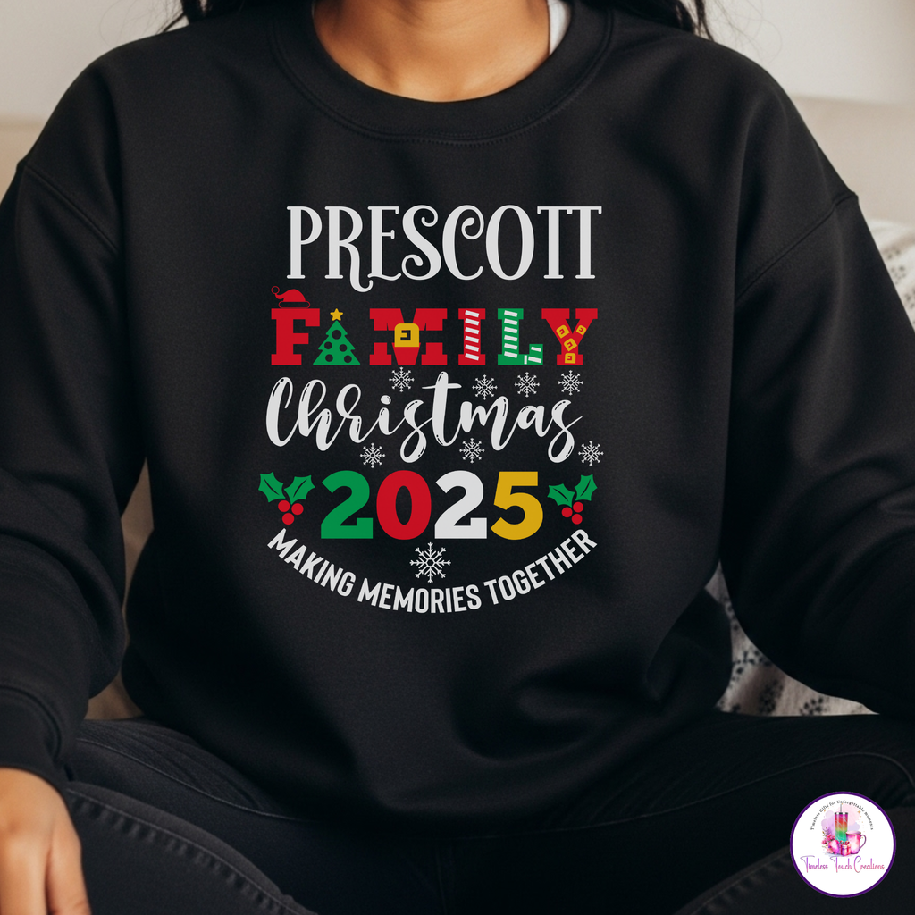 Personalized Family Christmas 2025 Shirt | Custom Matching Holiday Pajama Tops for the Whole Family