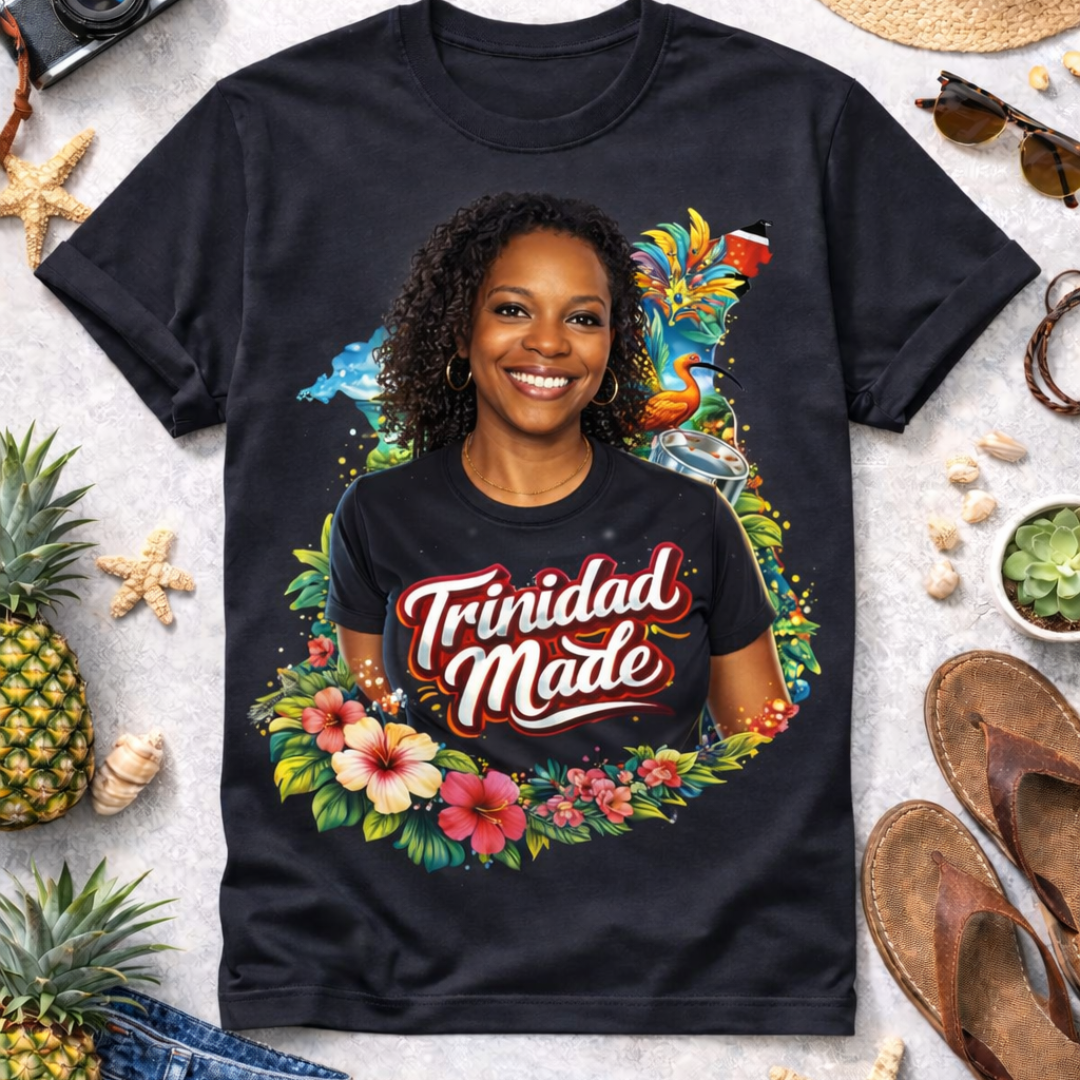 Custom Trinidad Portrait T-Shirt & Sweatshirt | Personalized Caribbean Heritage Apparel