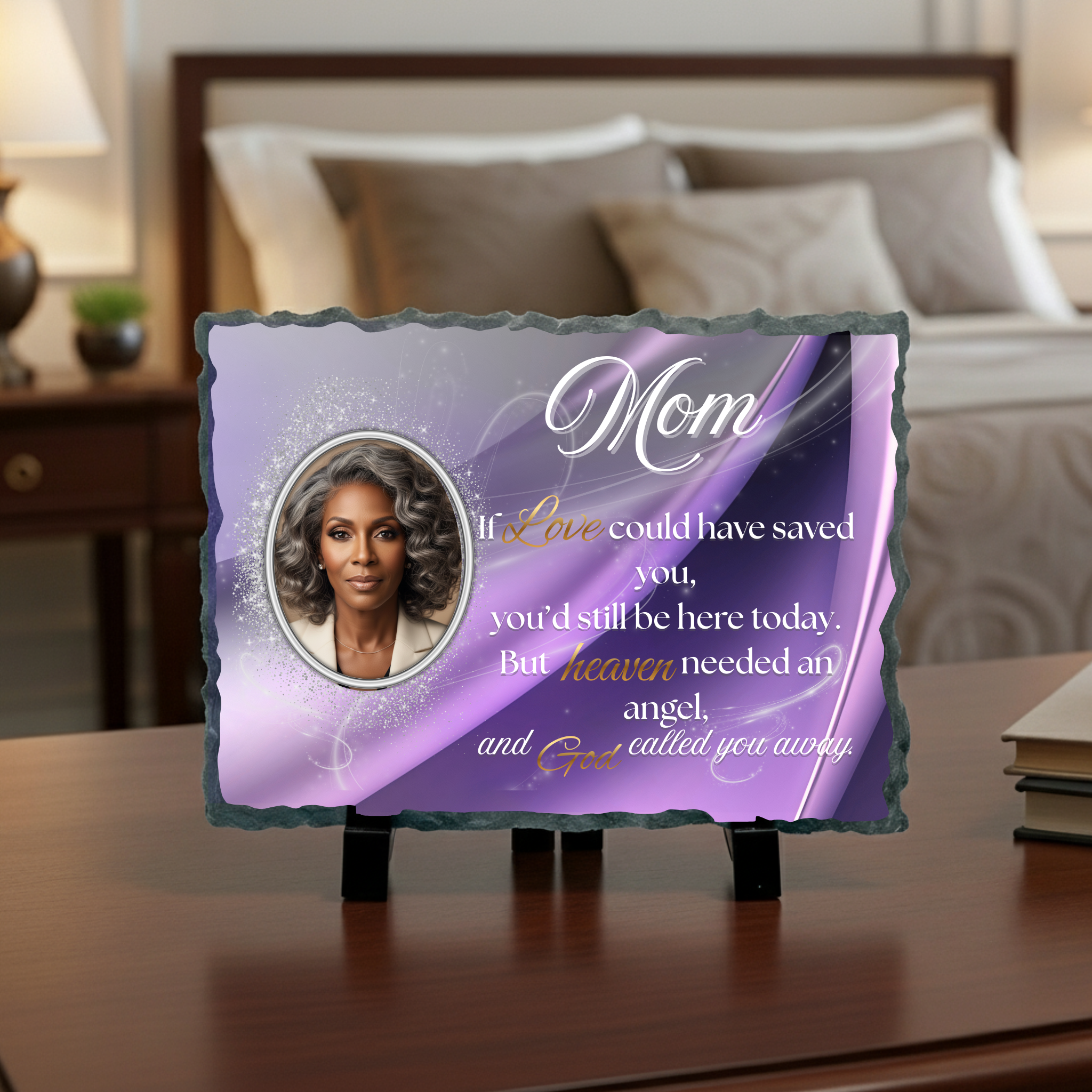 Personalized Memorial Slate Photo Display Remembrance Home Decor