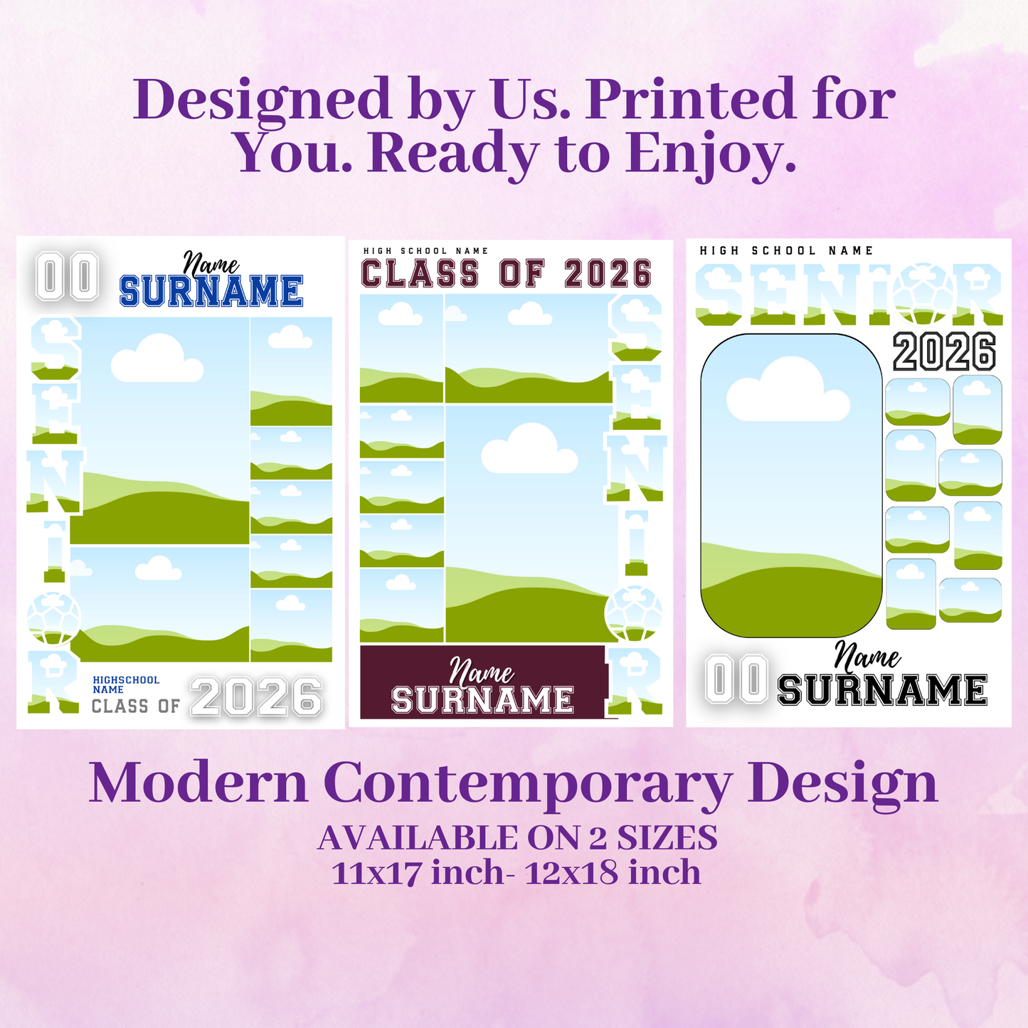 Personalized Soccer Senior Night Poster Custom Printed and Designed For You to Celebrate Your Senior Athlete