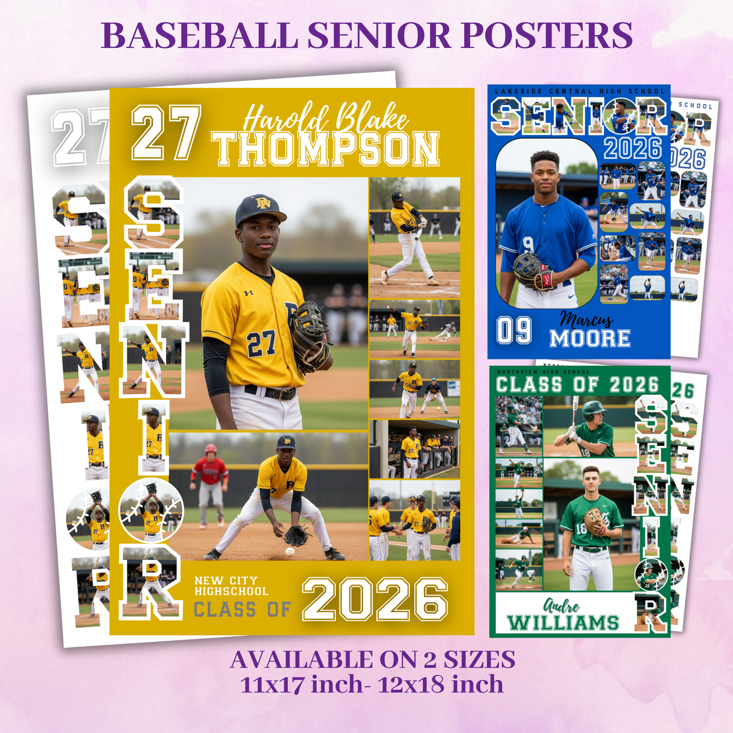Personalized Baseball Senior Night Poster Custom Printed and Designed For You to Celebrate Your Senior Athlete