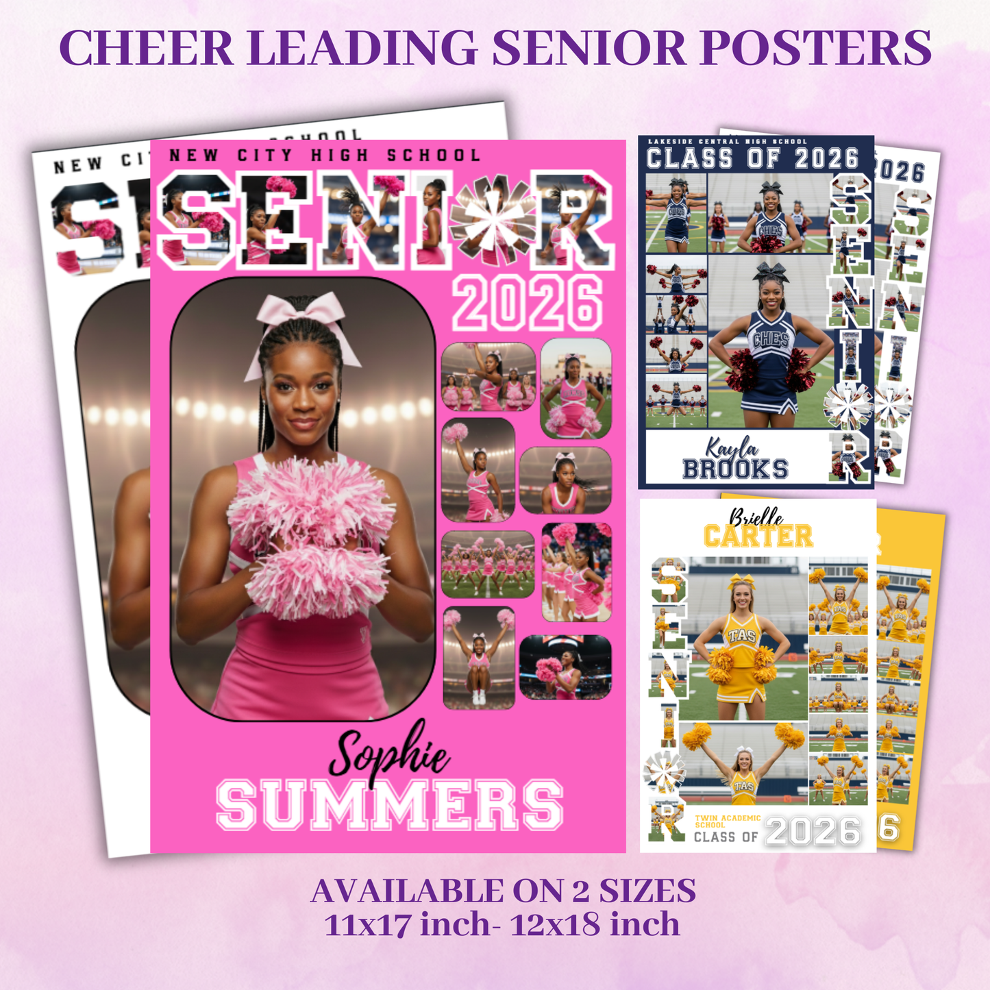 Personalized Cheerleading  Senior Night Poster Custom Printed and Designed For You to Celebrate Your Senior Athlete