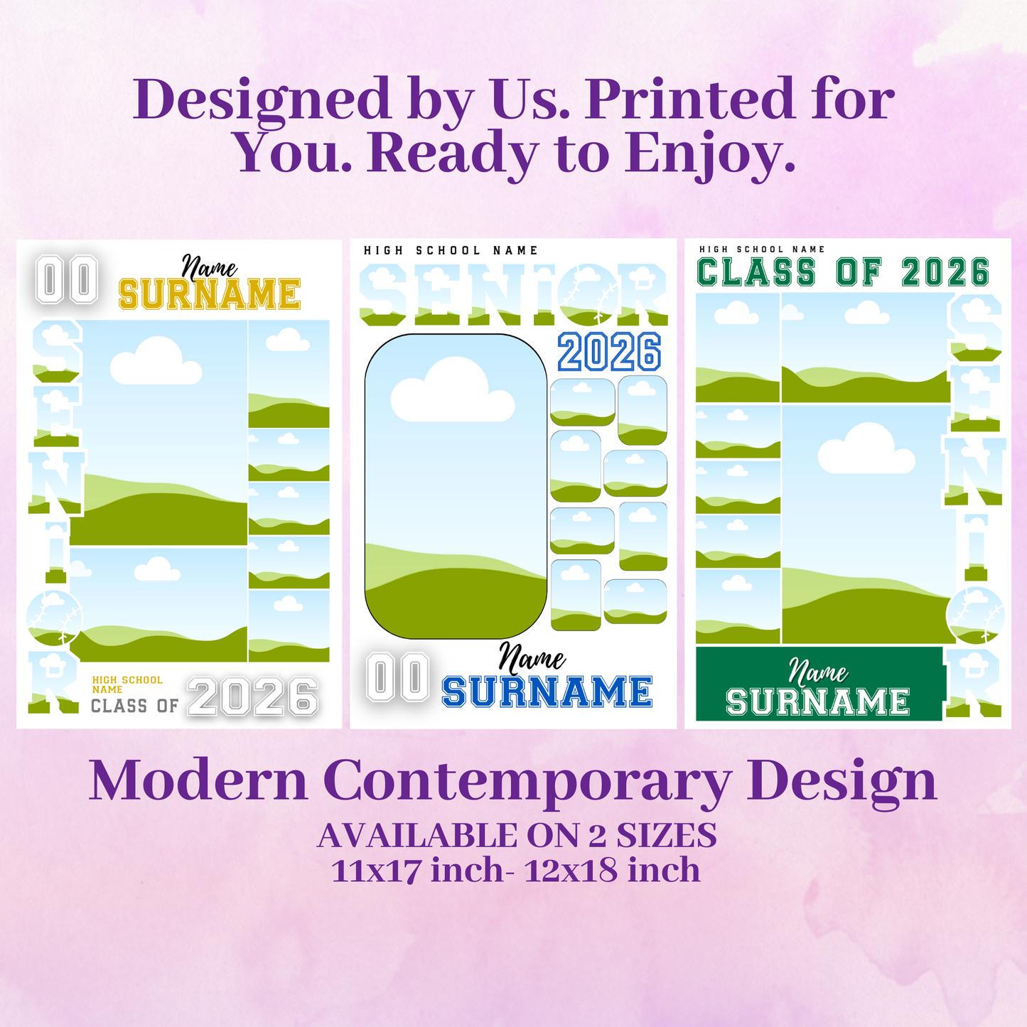 Personalized Baseball Senior Night Poster Custom Printed and Designed For You to Celebrate Your Senior Athlete