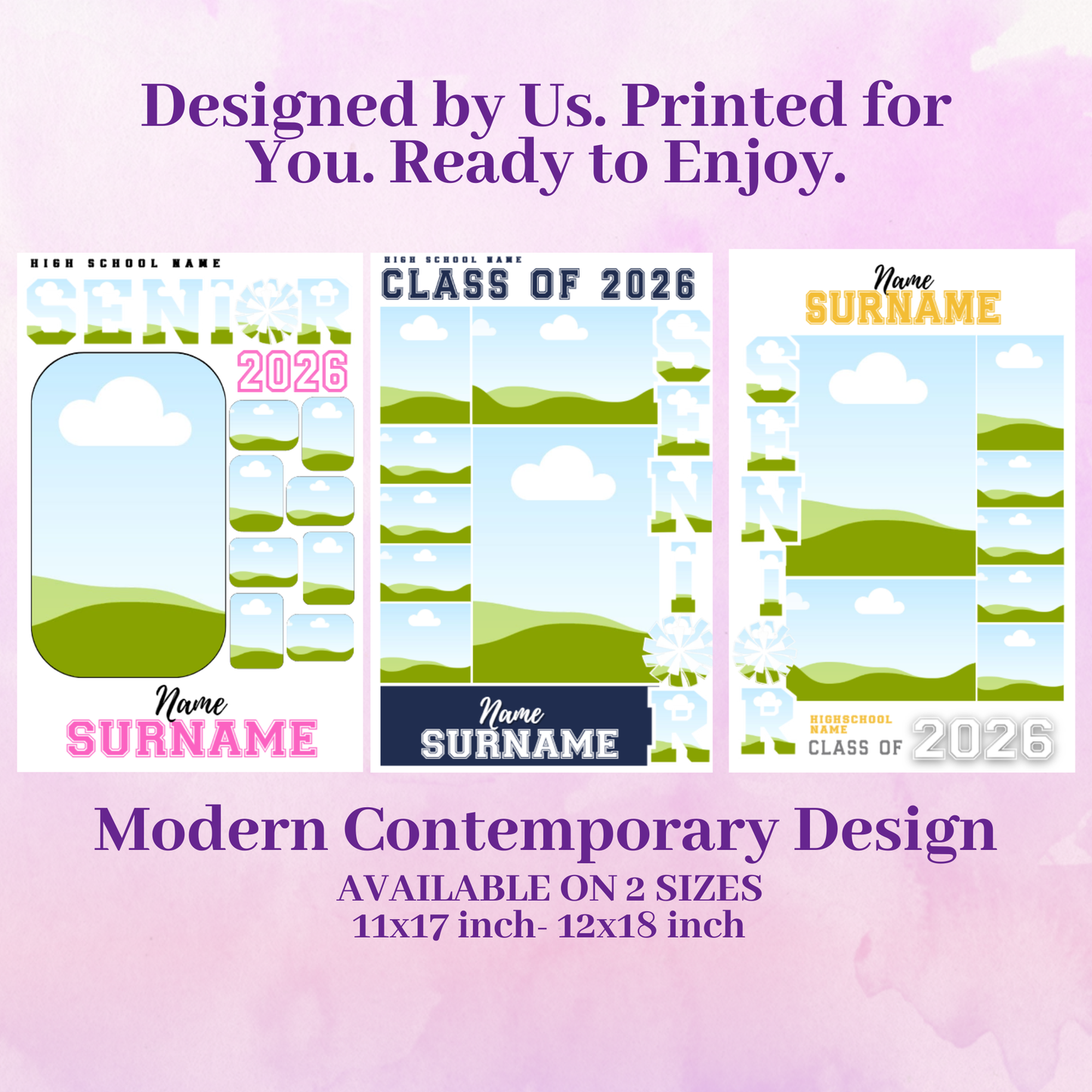 Personalized Cheerleading  Senior Night Poster Custom Printed and Designed For You to Celebrate Your Senior Athlete