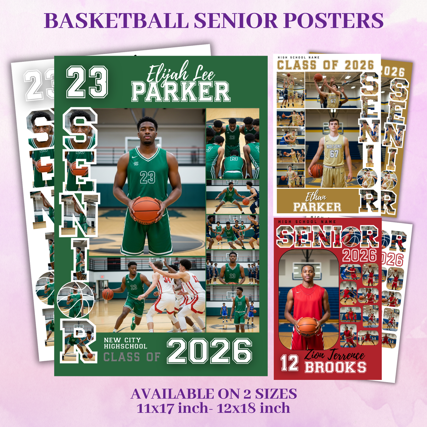 Personalized Basketball Senior Night Poster Custom Printed and Designed For You to Celebrate Your Senior Athlete