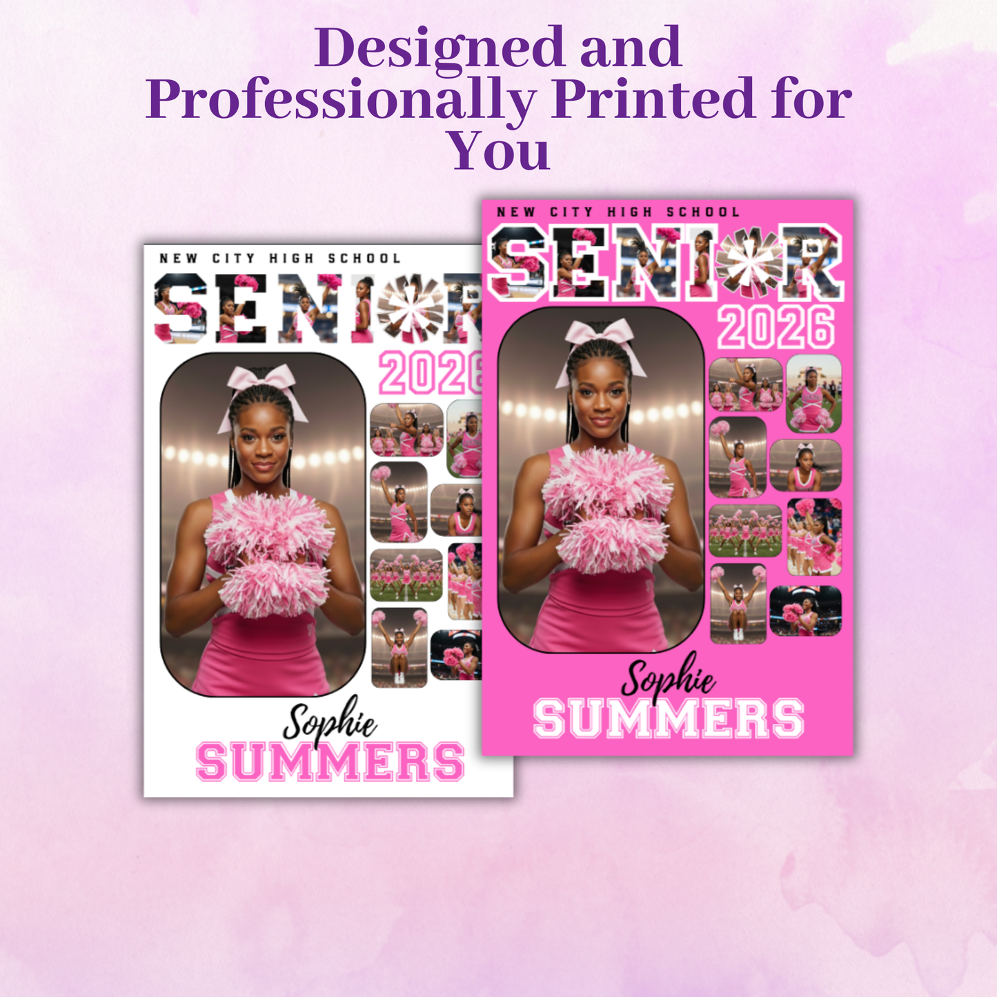 Personalized Cheerleading  Senior Night Poster Custom Printed and Designed For You to Celebrate Your Senior Athlete