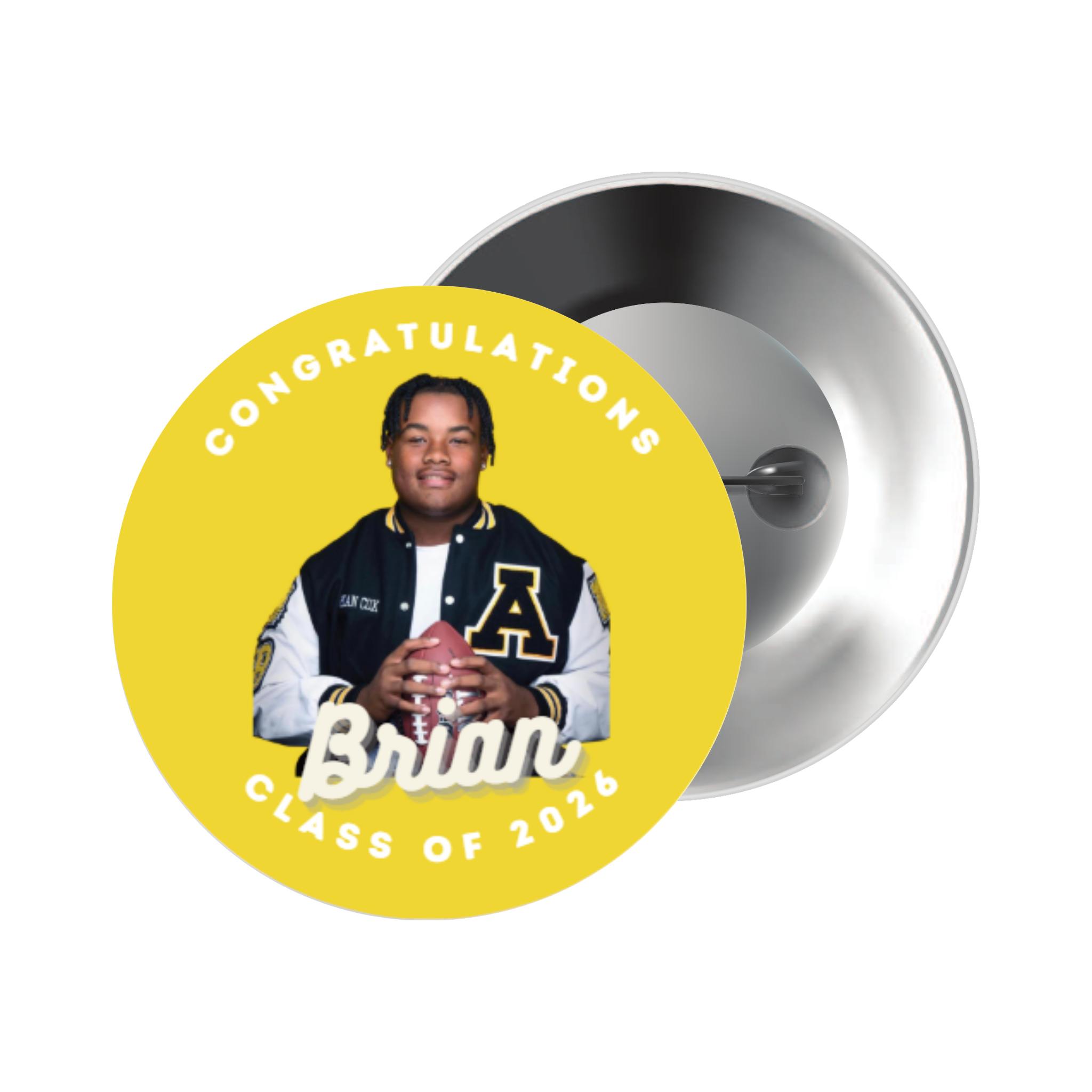 Graduation Button Set of 4 | Personalized Grad Pins for Family and Friends