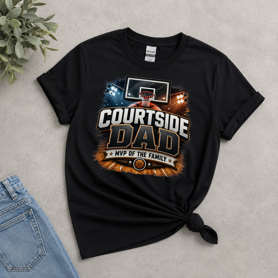 Courtside Dad MVP of the Family T-Shirt | Basketball Dad Father's Day Gift Tee