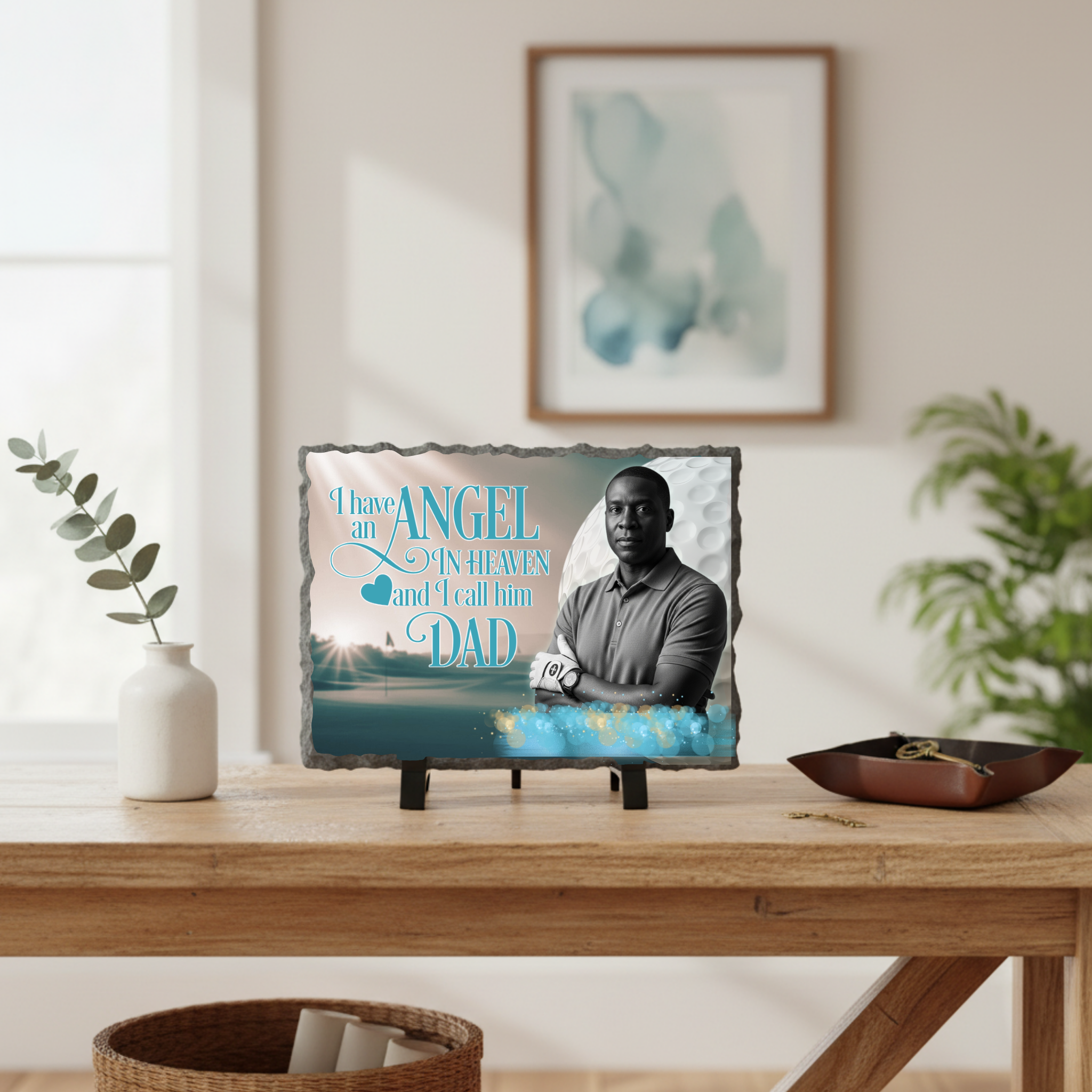 Personalized Memorial Slate Photo Plaque Custom Remembrance Display