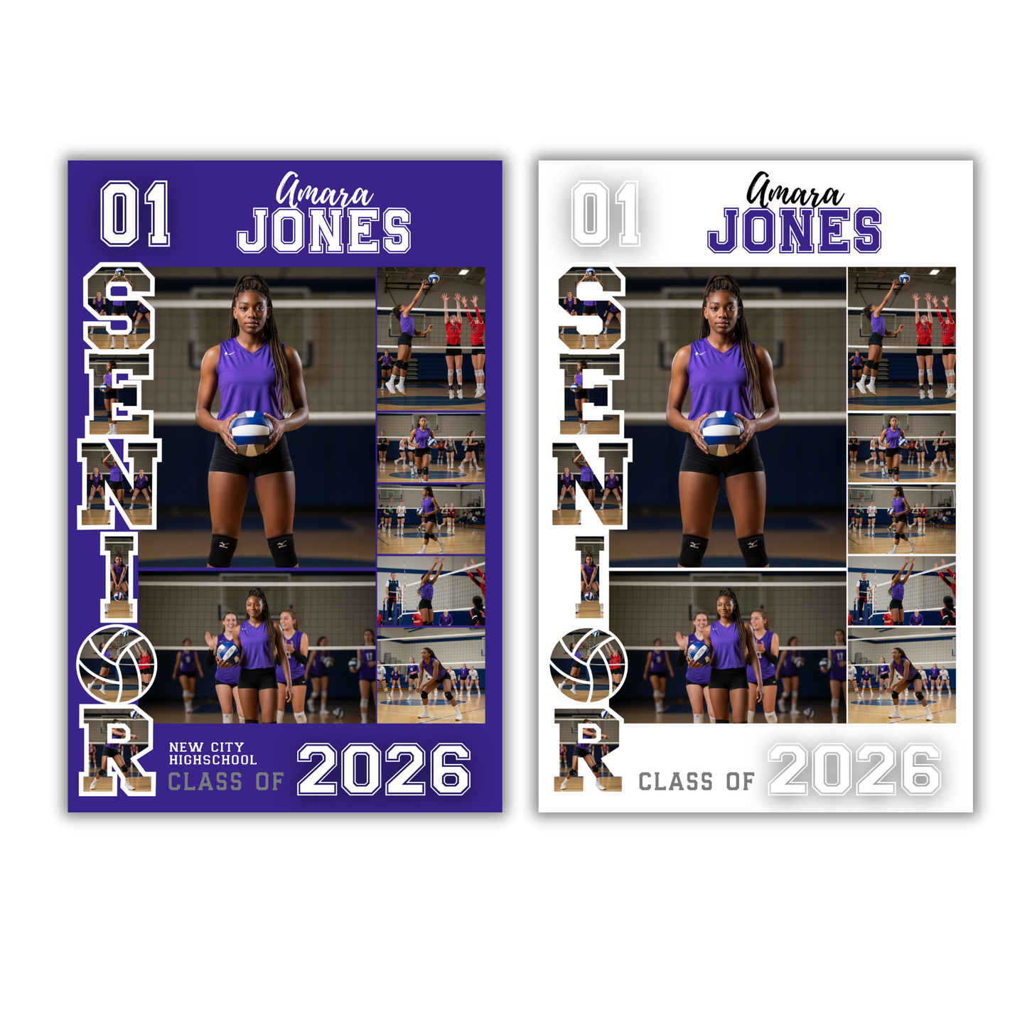 Senior Night Volleyball Poster Template - Digital Download Customizable Senior Volleyball Poster