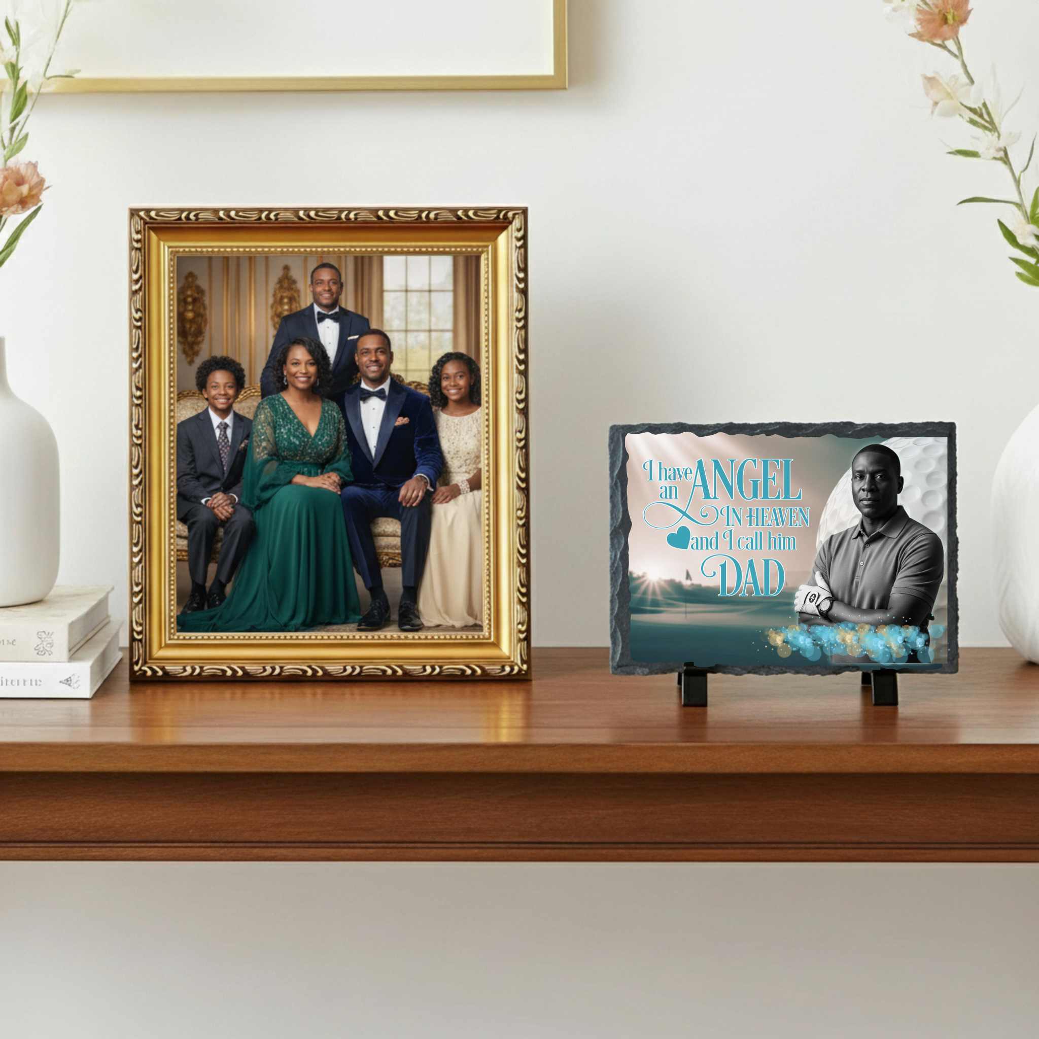 Personalized Memorial Slate Photo Plaque Custom Remembrance Display