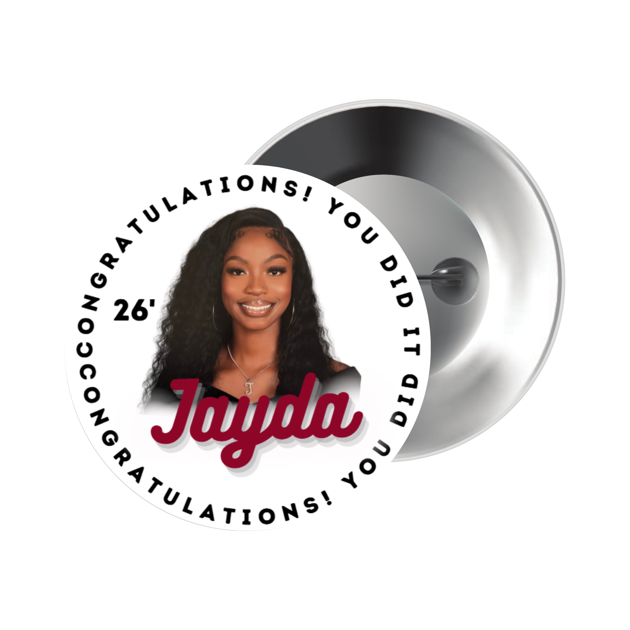 Graduation Button Set of 4 | Personalized Grad Pins for Family and Friends