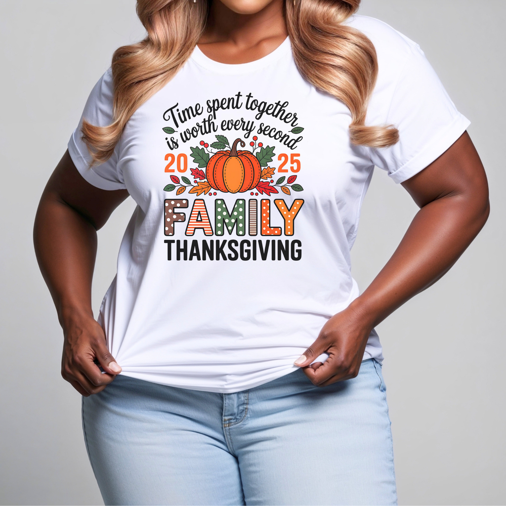 Family Thanksgiving 2025 Matching Shirt Bundle | Fall Family Outfit Set | Time Spent Together Pumpkin Thanksgiving Tees & Sweatshirts