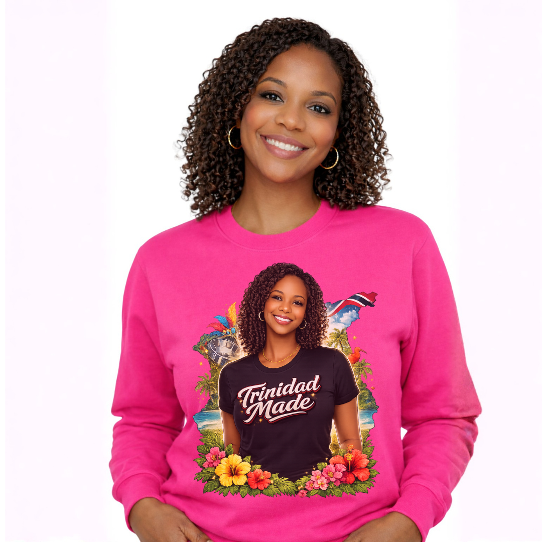 Custom Trinidad Portrait T-Shirt & Sweatshirt | Personalized Caribbean Heritage Apparel